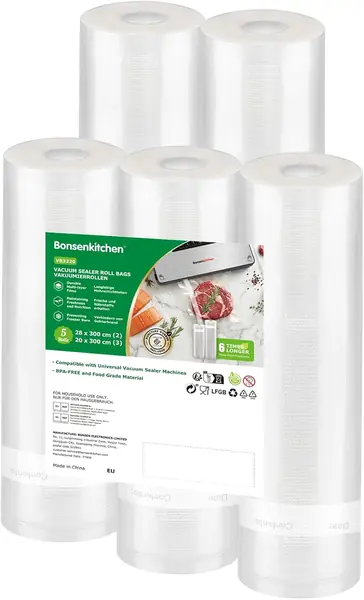 Vakuumbeutel Lebensmittel 2×28×300cm & 3×20×300cm